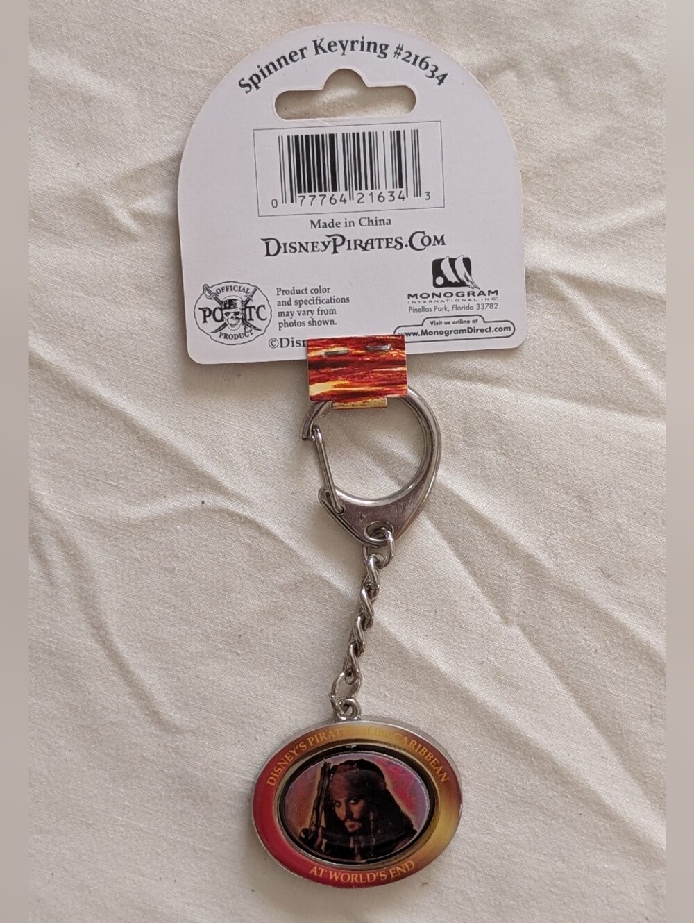 NWT Disney Pirates of the Caribbean At World's End Jack Sparrow Keychain